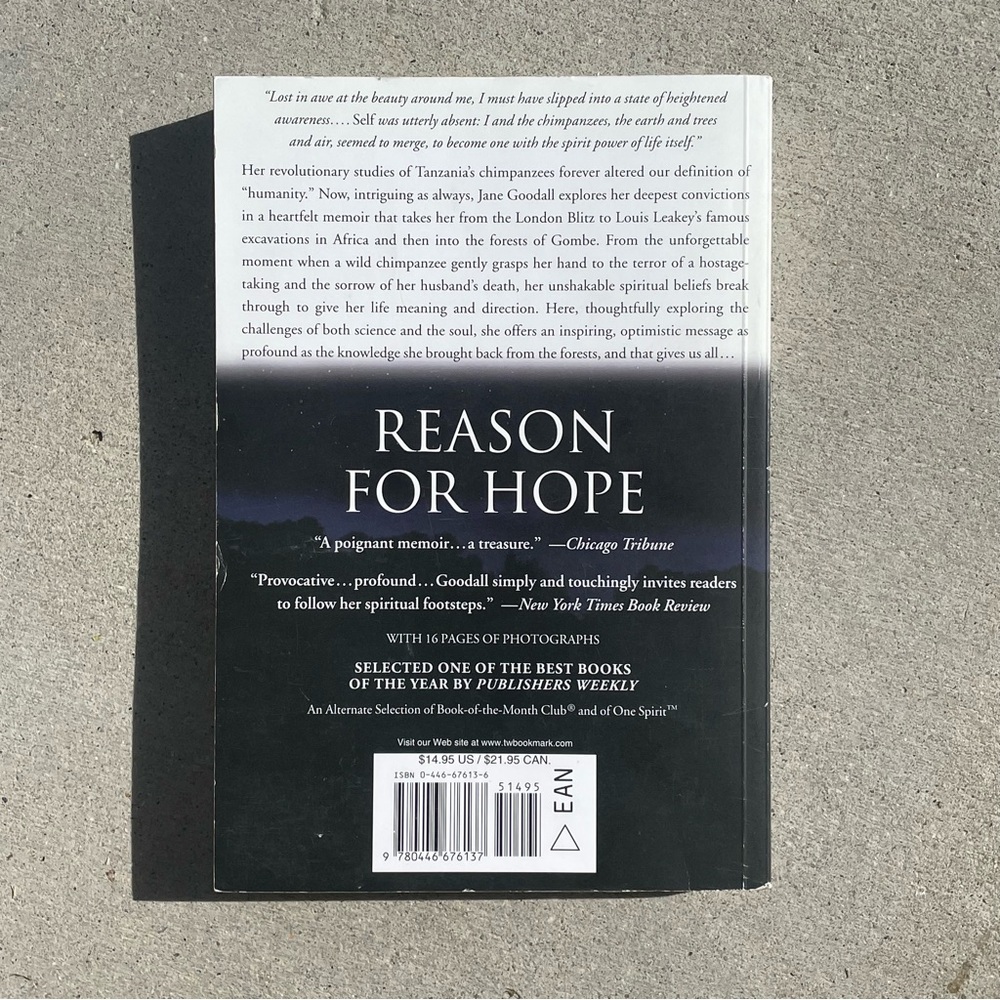 Jane Goodall Signed 1999 Book Reason For Hope Iconic Primatologist Anthropology - Picture 9 of 11